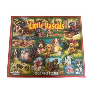 White Mountain Little Rascals 1000 Piece Dog Puppy Puzzle COMPLETE